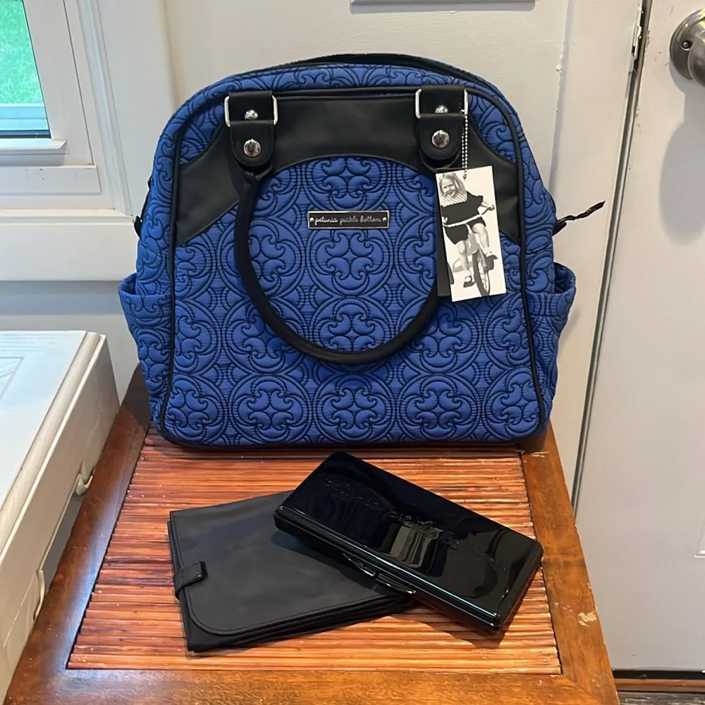 Petunia Pickle Bottom Westminster Stop Embossed Satchel Diaper Bag,NWT